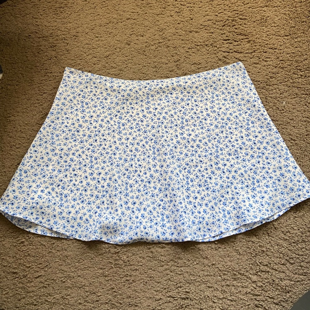 White and blue skirt
